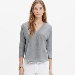 Madewell Cotton V Neck Tee Stripe Tunic Size XS